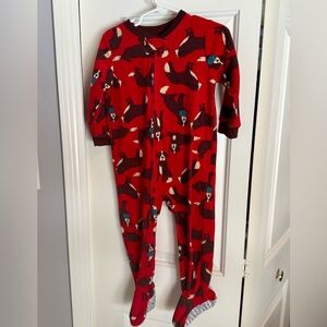 Cozy Red Dog Print Footie Pajamas; Carter’s 24 month.